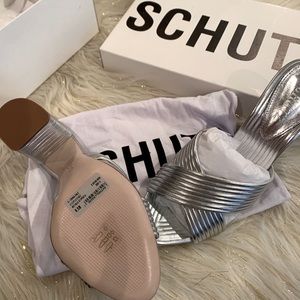 Schutz Silver Sandals